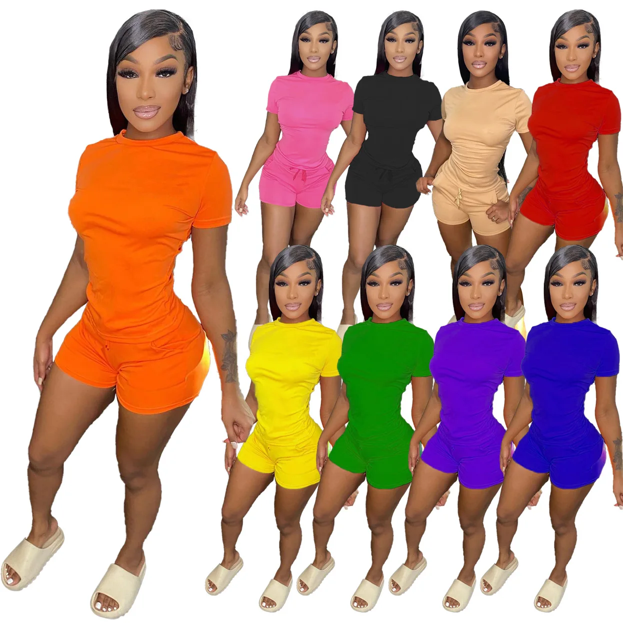 2022 Summer High Quality Casual Skinny Sexy Printing O Neck Booty Short Set Biker Short Set T Shirt and Short Set, Picture
2022 Summer High Quality Casual Skinny Sexy Printing O Neck Booty Short Set Biker Short Set T Shirt and Short Set, Picture