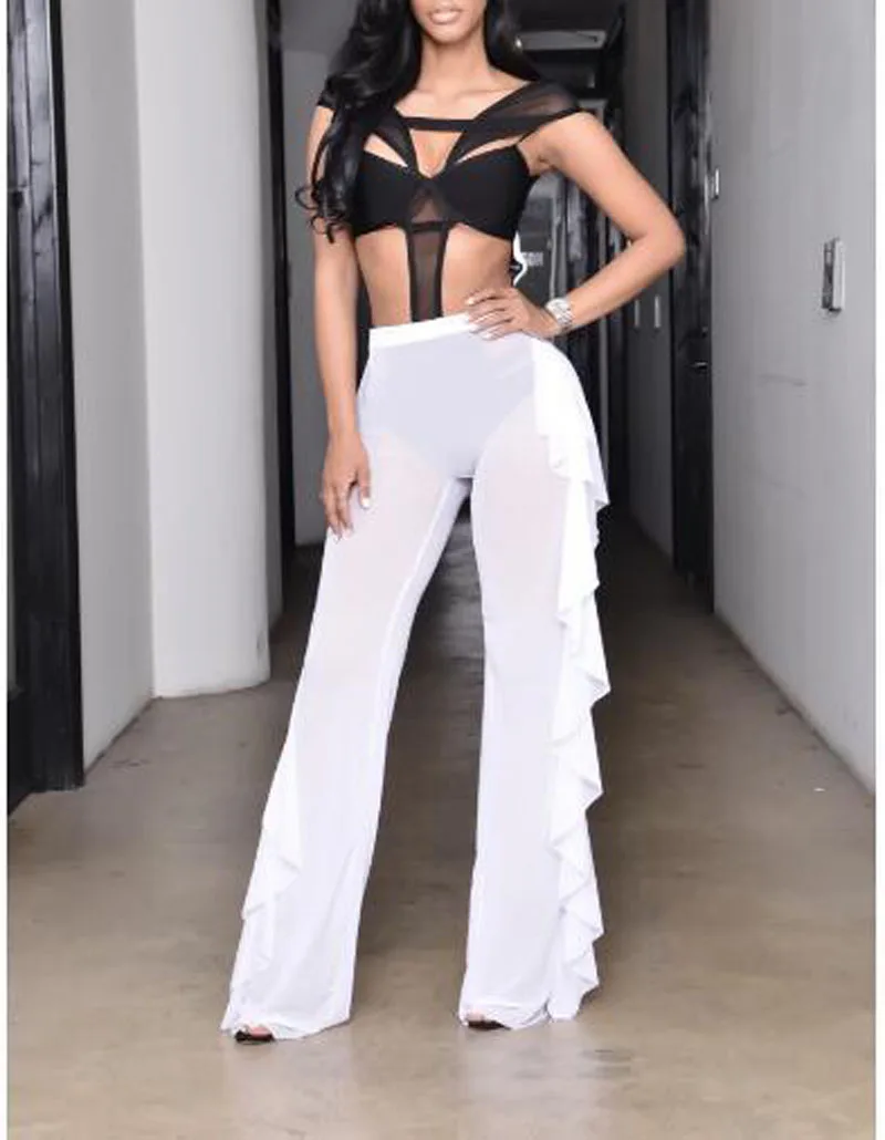 S-3xl Large Size Women Beach Mesh Sheer Transparent Bikini Cover Up Swimwear Bathing Suit Pant High Waist Ruffle Trousers
S-3xl Large Size Women Beach Mesh Sheer Transparent Bikini Cover Up Swimwear Bathing Suit Pant High Waist Ruffle Trousers