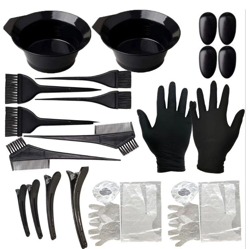 Masterlee 22 pcs of hair dye tool set comb brush disposable shower latex mitten hair dye bowl, Black
Masterlee 22 pcs of hair dye tool set comb brush disposable shower latex mitten hair dye bowl, Black