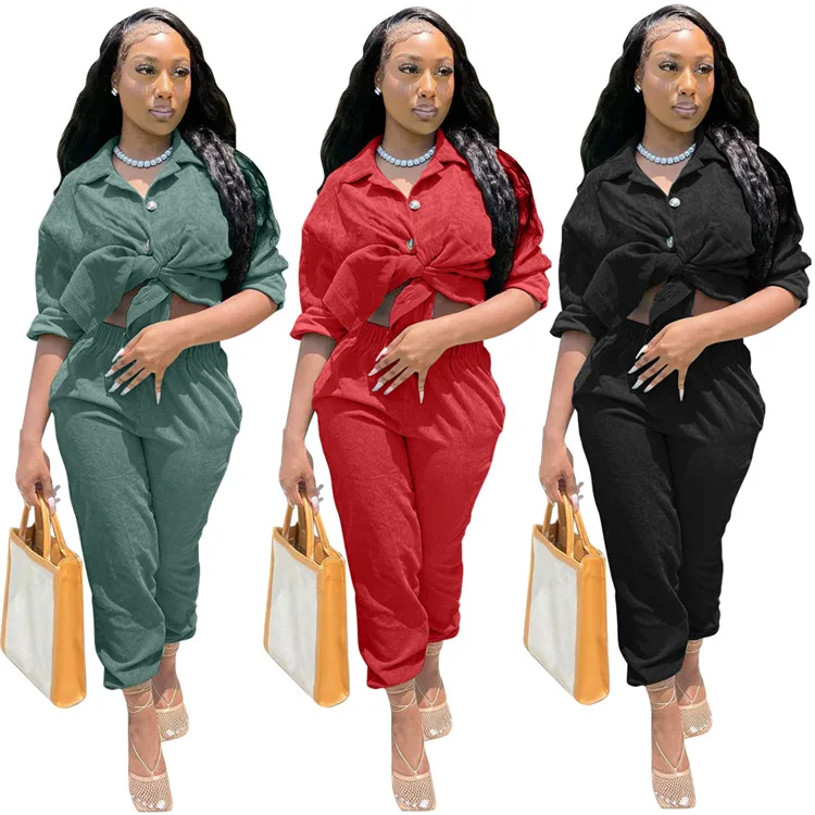 Fast Shipping 2021 Hot Street Wear Outfits Long Sleeve Shirt Loose Fall Women Clothing Two Piece Pants Set 
Fast Shipping 2021 Hot Street Wear Outfits Long Sleeve Shirt Loose Fall Women Clothing Two Piece Pants Set