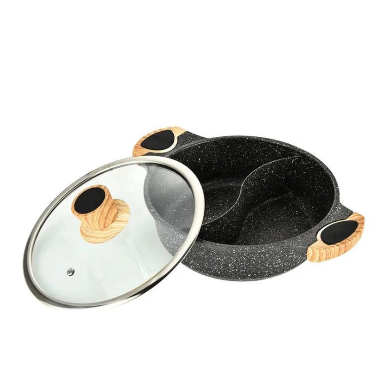 Factory price marble coating Non-stick aluminum alloy classic induction bottom hot pot with glass lid
Factory price marble coating Non-stick aluminum alloy classic induction bottom hot pot with glass lid