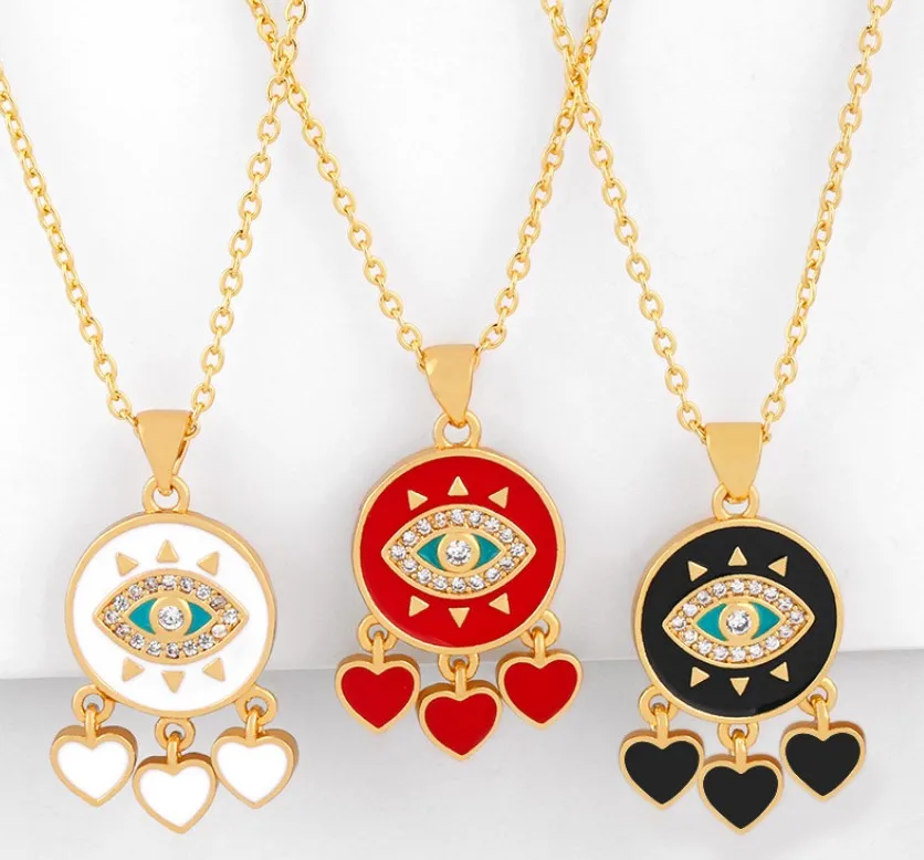 Evil Eye Pendant Necklace Gold Eye Women's Micro-inlaid Zircon Love Heart Tassel Pendant Necklace, Gold plated
Evil Eye Pendant Necklace Gold Eye Women's Micro-inlaid Zircon Love Heart Tassel Pendant Necklace, Gold plated