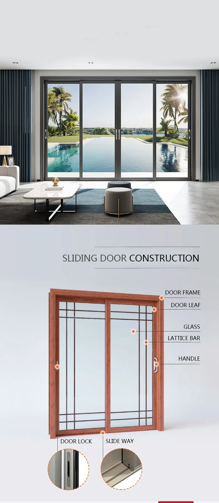 Wholesale room wood grain Aluminium lift and slide door aluminium lift & sliding doors
