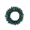 2019 new PVC christmas deco mesh Wreath with red fruits Pine cone