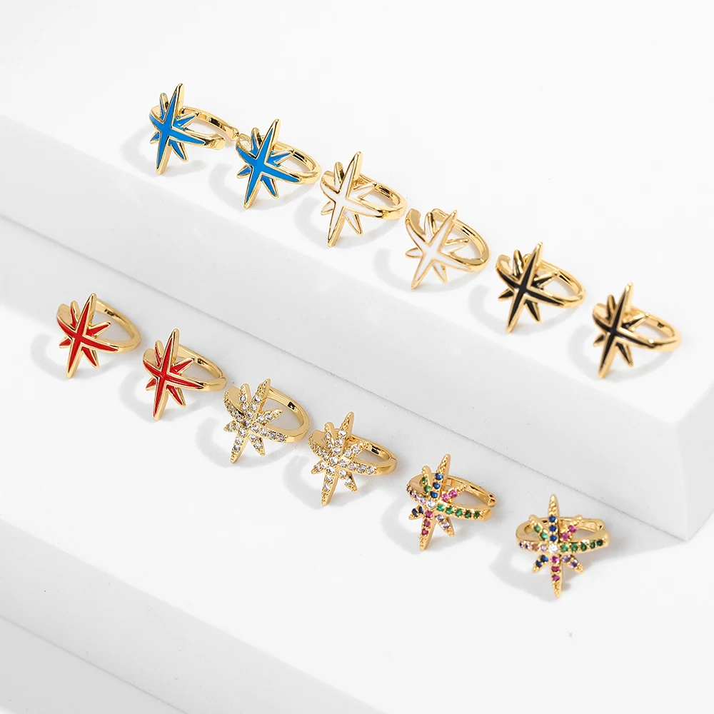 Clip-On Earrings Zircon gold star Earrings Cool Girls Fashion Ear Clips Single-Product Jewelry, Gold color
Clip-On Earrings Zircon gold star Earrings Cool Girls Fashion Ear Clips Single-Product Jewelry, Gold color