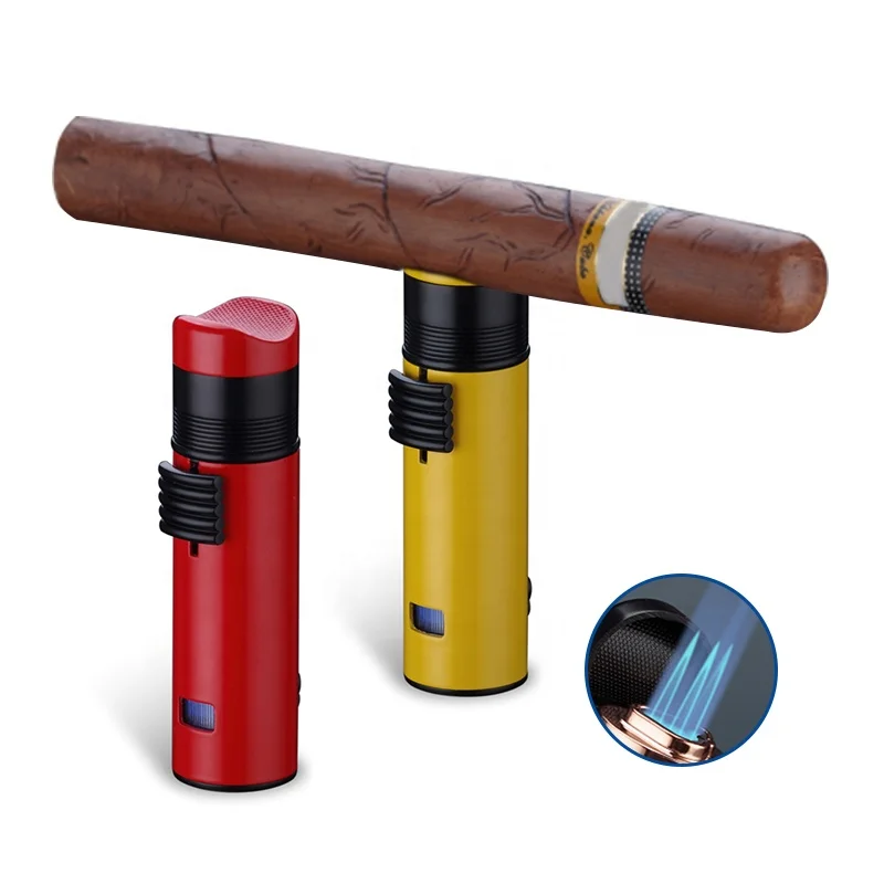 High Quality Cheap Custom Logo Classic 3 Flame Torch Cigar Lighter with Cutter, Multicolor
High Quality Cheap Custom Logo Classic 3 Flame Torch Cigar Lighter with Cutter, Multicolor