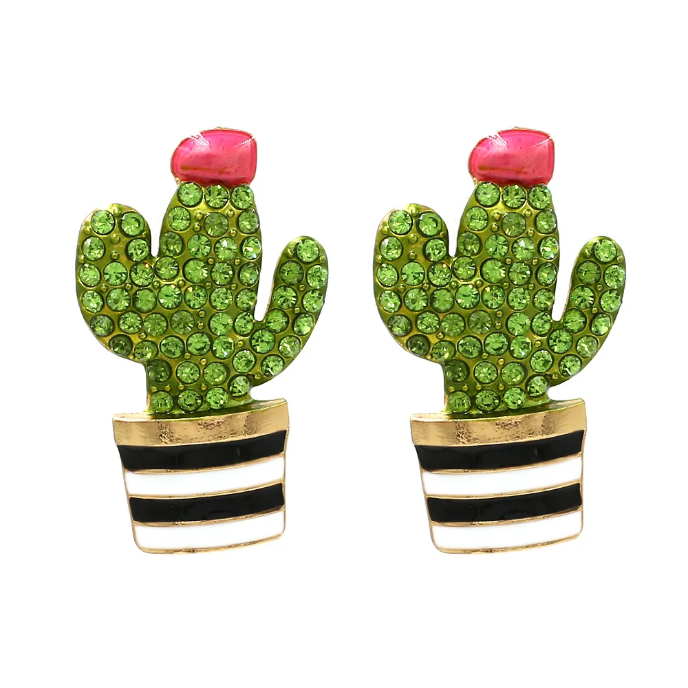 Trendy Cute Crystal Green Cactus Drop Earrings For Women Vintage Jewelry Rhinestone Earrings Brincos (KER465), Same as the picture
Trendy Cute Crystal Green Cactus Drop Earrings For Women Vintage Jewelry Rhinestone Earrings Brincos (KER465), Same as the picture