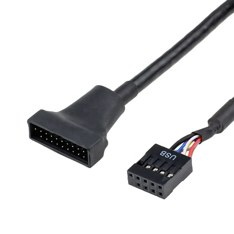 USB 3.0 Motherboard Header 19pin Male to USB 2.0 9pin Female Adapter Cable, Black
USB 3.0 Motherboard Header 19pin Male to USB 2.0 9pin Female Adapter Cable, Black