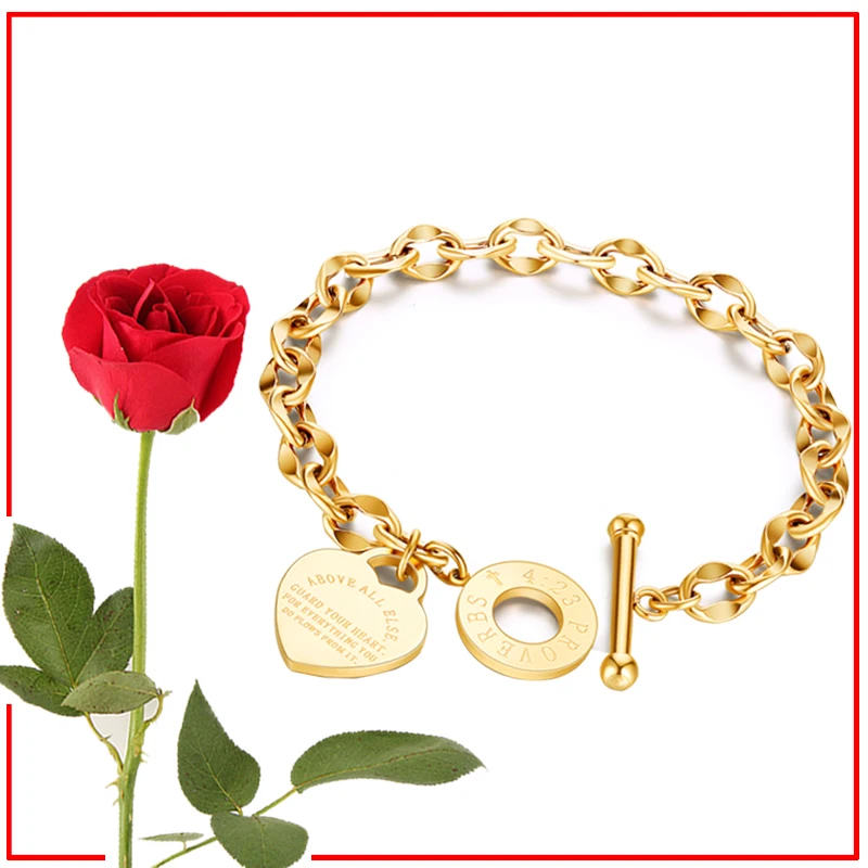 Chinese Factory Custom Heart Pendant Rose Gold Plated Chain Bracelet For Women Jewelry Party
Chinese Factory Custom Heart Pendant Rose Gold Plated Chain Bracelet For Women Jewelry Party