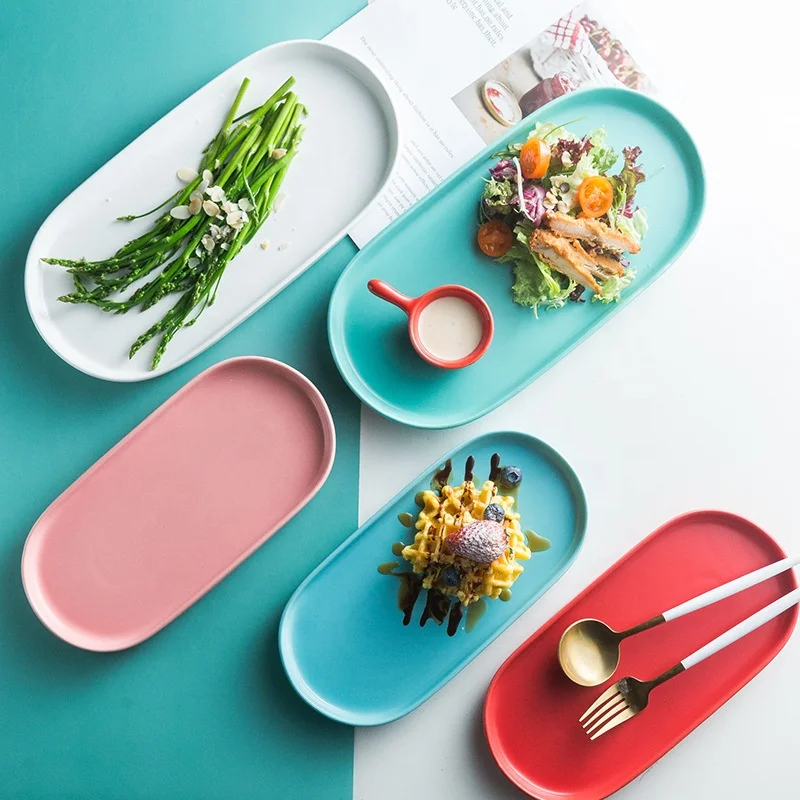 Creative oval matte ceramic plate Nordic style glazed pottery tableware simple household plate, Blue,green,pink, wite, black,red
Creative oval matte ceramic plate Nordic style glazed pottery tableware simple household plate, Blue,green,pink, wite, black,red