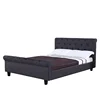 1307 Upholstered Double Brown Antique Sleigh Bed fabric bed crushed velvet sleigh bed chinese bedroom furniture