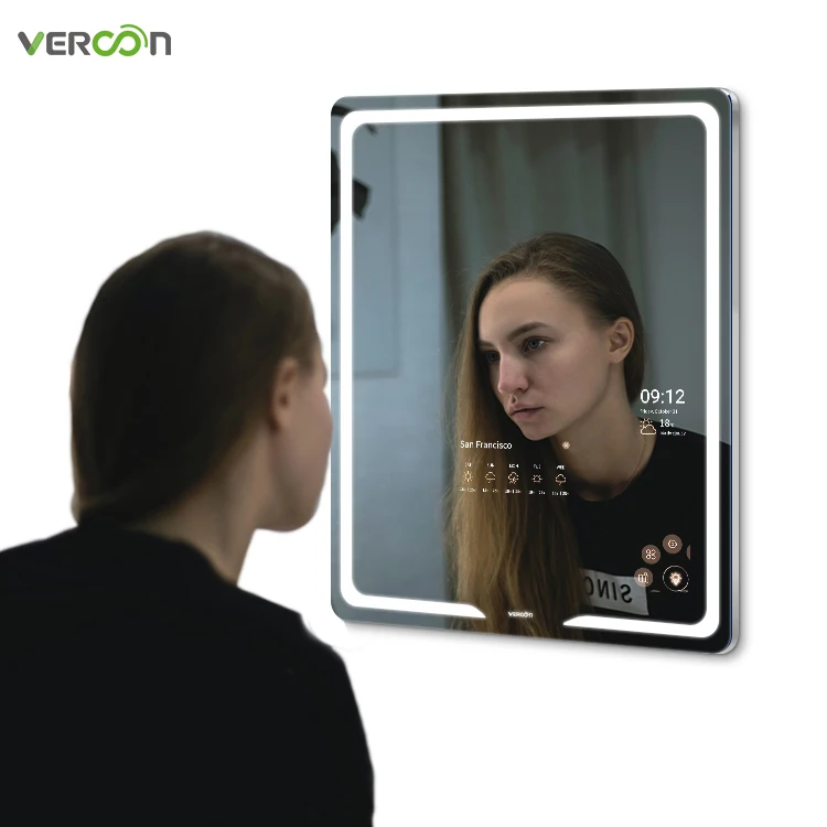 Vercon high quality new arrival waterproof defogger &LED lights touch screen smart mirror for home or hotel with CE
Vercon high quality new arrival waterproof defogger &LED lights touch screen smart mirror for home or hotel with CE
