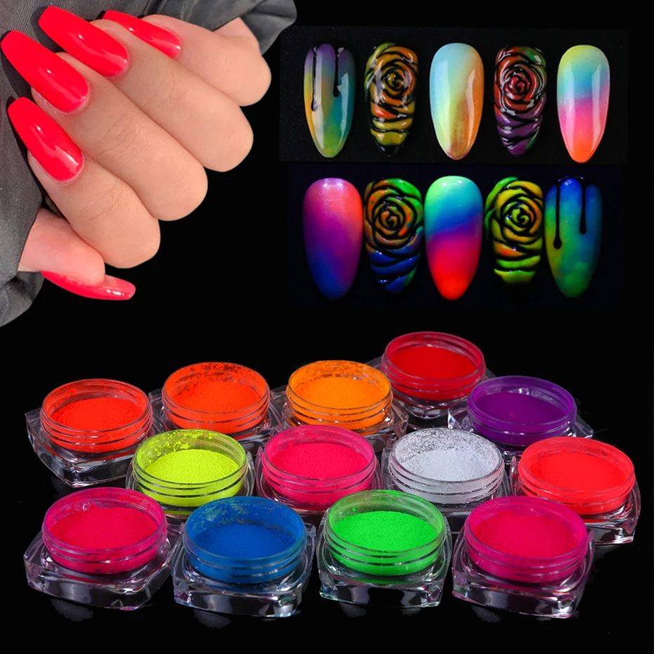 12 colors sets hot nail art pigment gradient effect colored glitter dust fluorescent neon powder, Colored neon powder
12 colors sets hot nail art pigment gradient effect colored glitter dust fluorescent neon powder, Colored neon powder