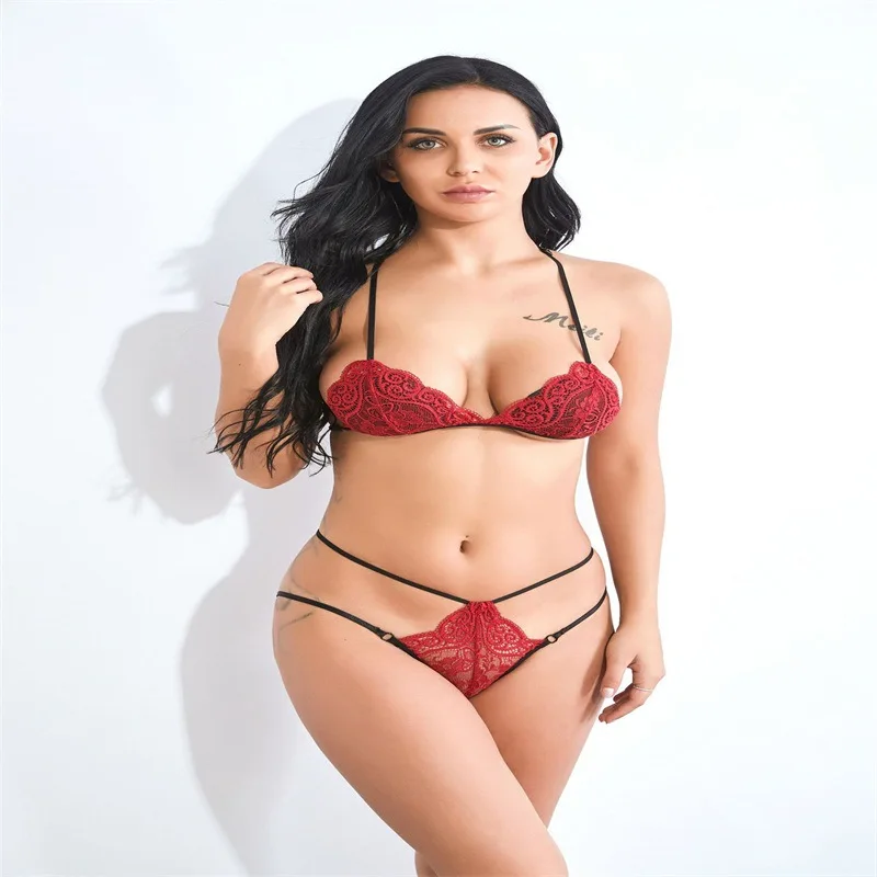 Lingerie ladies Sexy lingerie sexy temptation three-point lace hollow design two-piece, Shown
Lingerie ladies Sexy lingerie sexy temptation three-point lace hollow design two-piece, Shown