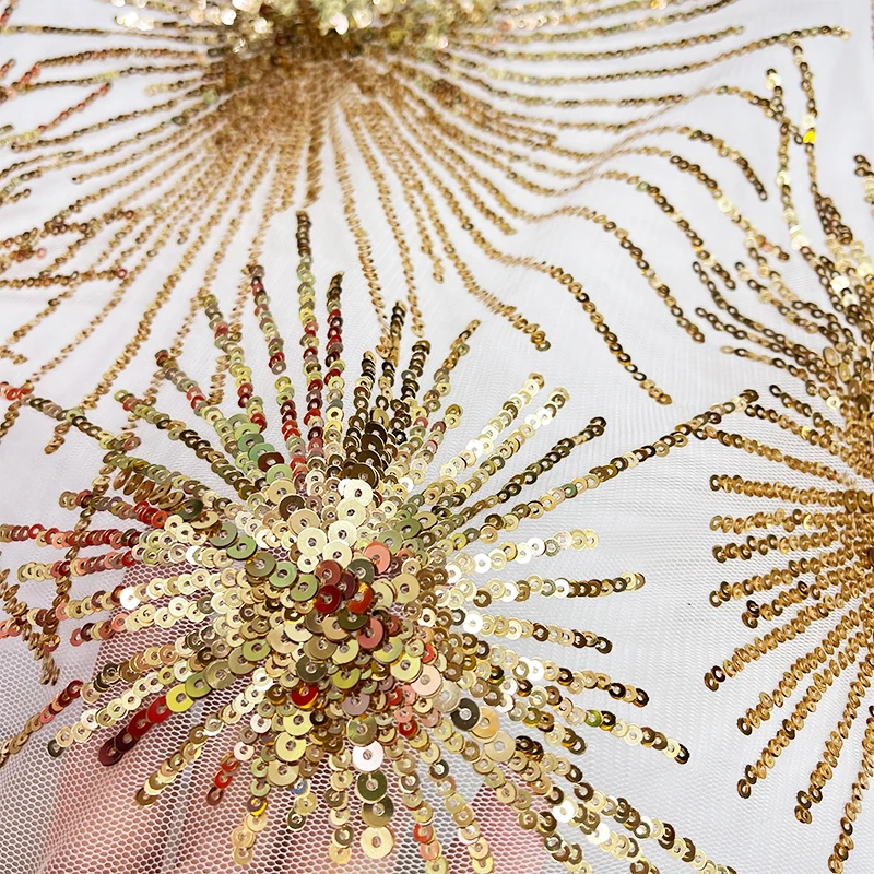 Customized white gold shining beads sequins lace fabric For Nigerian Wedding Party Dress, Accept customized color
Customized white gold shining beads sequins lace fabric For Nigerian Wedding Party Dress, Accept customized color