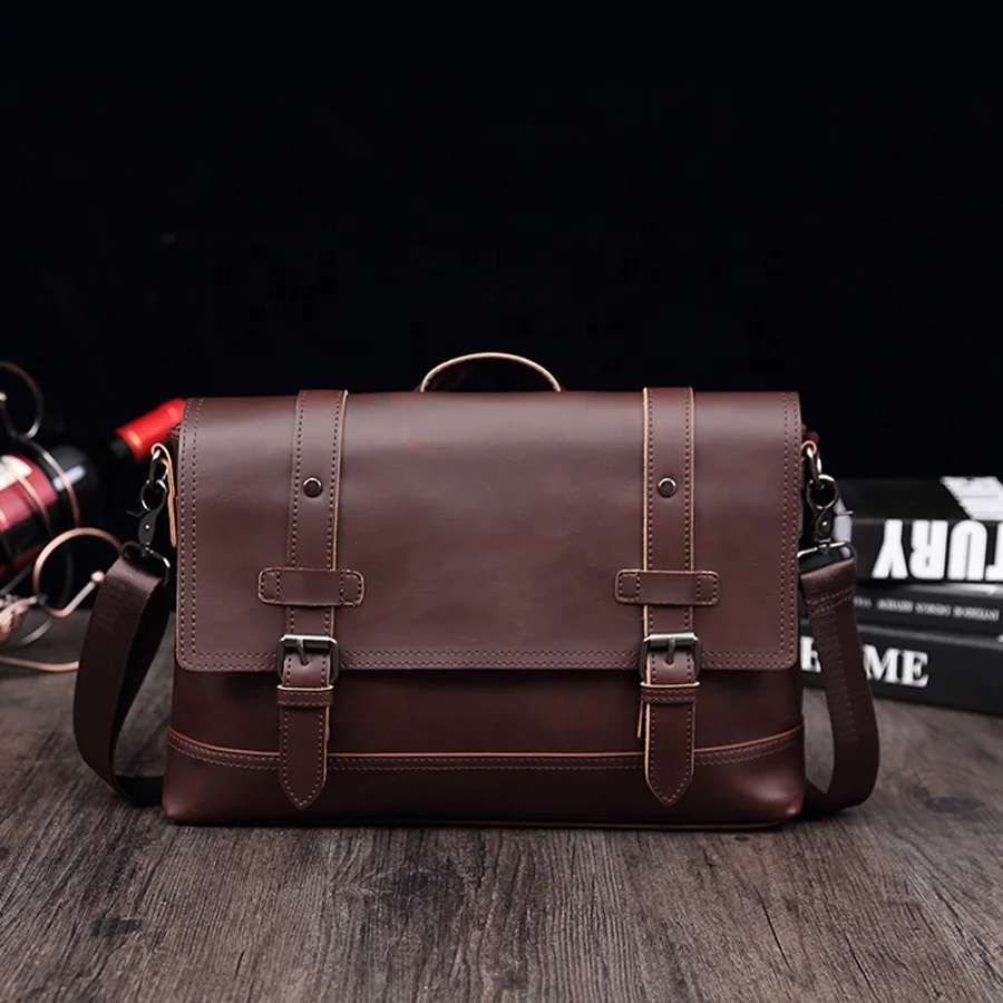 Dropshipping Wholesale Vintage PU Crazy Horse Leather Laptop Bag Men Handbag Briefcase Waterproof Single Shoulder Messenger Bag, Customized
Dropshipping Wholesale Vintage PU Crazy Horse Leather Laptop Bag Men Handbag Briefcase Waterproof Single Shoulder Messenger Bag, Customized