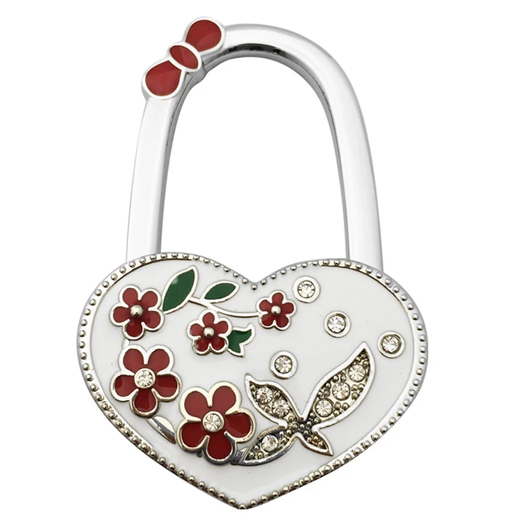 Heart-shaped Portable Metal Foldable Bag Purse Hook Handbag Hanger, Silver
Heart-shaped Portable Metal Foldable Bag Purse Hook Handbag Hanger, Silver