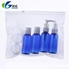 Yuyao cheap price 9 PCS 100ml non spill plastic lotion bottle set travel kit
