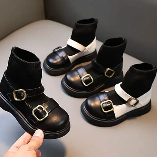 2021 Fashion Leather Shoes Waterproof Winter Autumn Baby Kids Korean Knitted Short Boots Breathable Children's Martin Boots, White/black
2021 Fashion Leather Shoes Waterproof Winter Autumn Baby Kids Korean Knitted Short Boots Breathable Children's Martin Boots, White/black