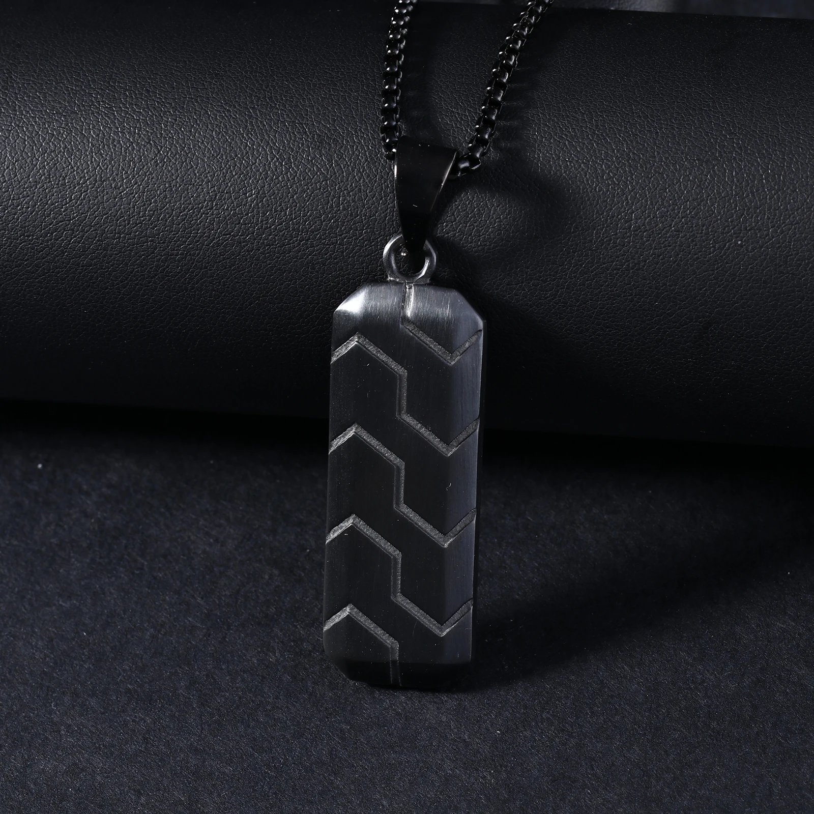 Minimalist Men Jewelry Engraved Vertical Bar Pendant Black Stainless Steel Necklace, Picture shows
Minimalist Men Jewelry Engraved Vertical Bar Pendant Black Stainless Steel Necklace, Picture shows