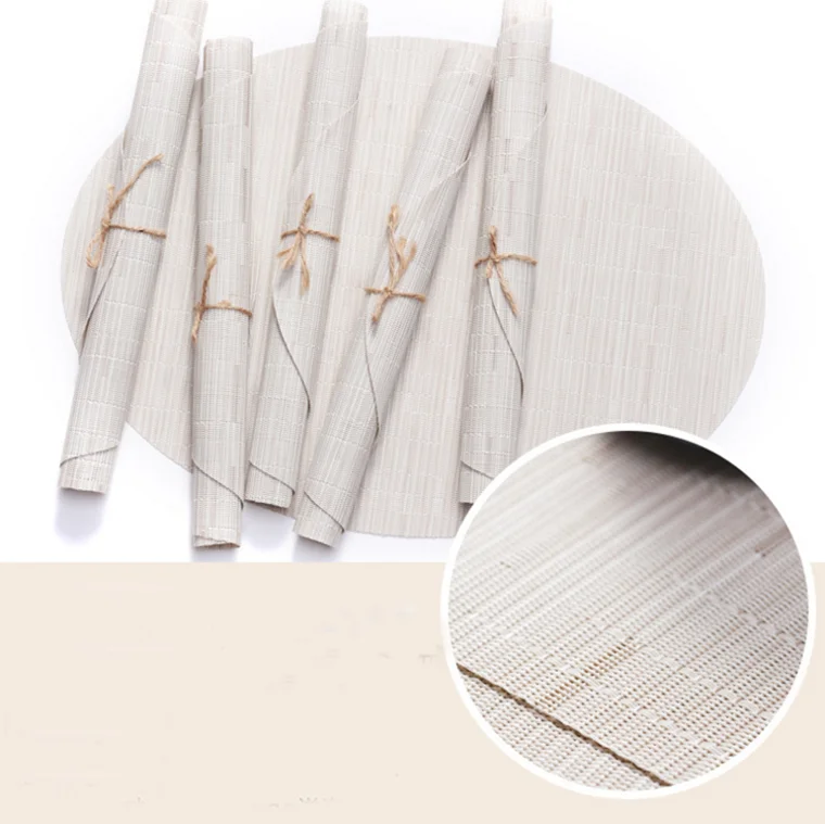 High end Exquisite Stain Resistant Washable PVC fabric placemats outside durable table mat set
High end Exquisite Stain Resistant Washable PVC fabric placemats outside durable table mat set