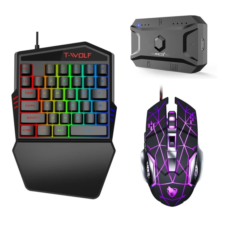 T-WOLF Keyboard Mouse Throne Combo Rainbow Backlight Mini Mechanical Keyboard Mobile Gaming One-Handed Keyboard
T-WOLF Keyboard Mouse Throne Combo Rainbow Backlight Mini Mechanical Keyboard Mobile Gaming One-Handed Keyboard