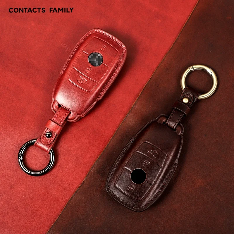 CONTACTS FAMILY Leather Keyless Entry Remote Control Smart Key Case Cover for Mercedes Benz GLA200/C200L GLC260/ GLK300/S/E, Red and brown
CONTACTS FAMILY Leather Keyless Entry Remote Control Smart Key Case Cover for Mercedes Benz GLA200/C200L GLC260/ GLK300/S/E, Red and brown