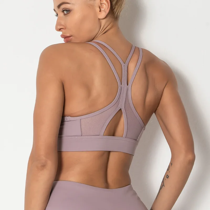 2021Sports Bra Breathable Shock Mesh Sutched Thin Belt Beautiful Back Fitness Underwear Collection Yoga Vest customized service, Light blue, light purple, army green, black gray, navy blue
2021Sports Bra Breathable Shock Mesh Sutched Thin Belt Beautiful Back Fitness Underwear Collection Yoga Vest customized service, Light blue, light purple, army green, black gray, navy blue
