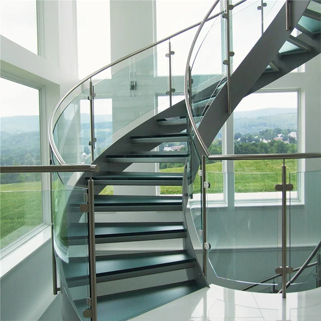 Glass Stair Balustrade Balcony Stainless Steel Glass Fence Glass Railing Stairs