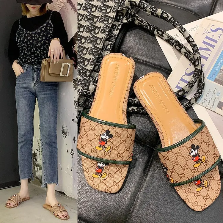2021 hot style mickey slippers square head slippers for outdoor slippers MS89, Black
2021 hot style mickey slippers square head slippers for outdoor slippers MS89, Black