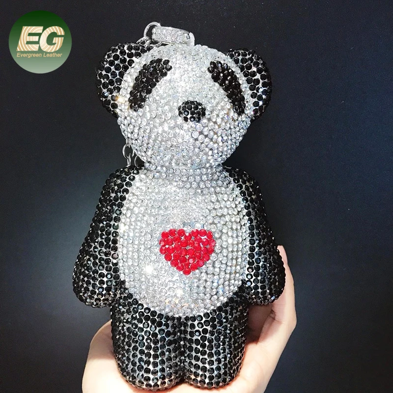 LEB1504 Gloomy crystal clutch purses diamond evening handbag luxury bag rhinestone teddy bear purse, Black and white
LEB1504 Gloomy crystal clutch purses diamond evening handbag luxury bag rhinestone teddy bear purse, Black and white