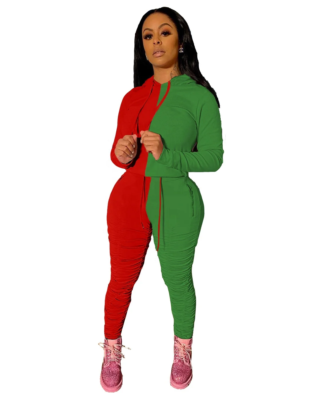 Ladies Sports Leisure Contrast Color Hooded Hoodies Sweatpants Set Sportswear Jogging Set, Picture
Ladies Sports Leisure Contrast Color Hooded Hoodies Sweatpants Set Sportswear Jogging Set, Picture