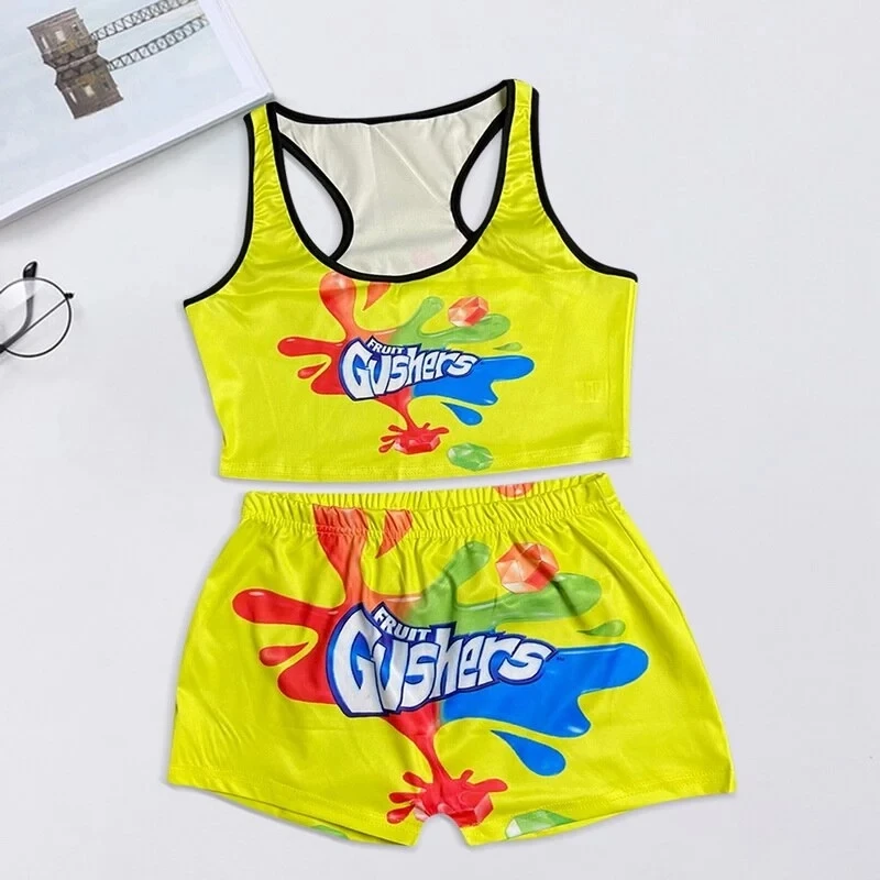 New Arrived Woman Skinny Crop Top And Booty Shorts 2 Piece Candy Shorts With Top Snack Shorts Set, Multi color
New Arrived Woman Skinny Crop Top And Booty Shorts 2 Piece Candy Shorts With Top Snack Shorts Set, Multi color