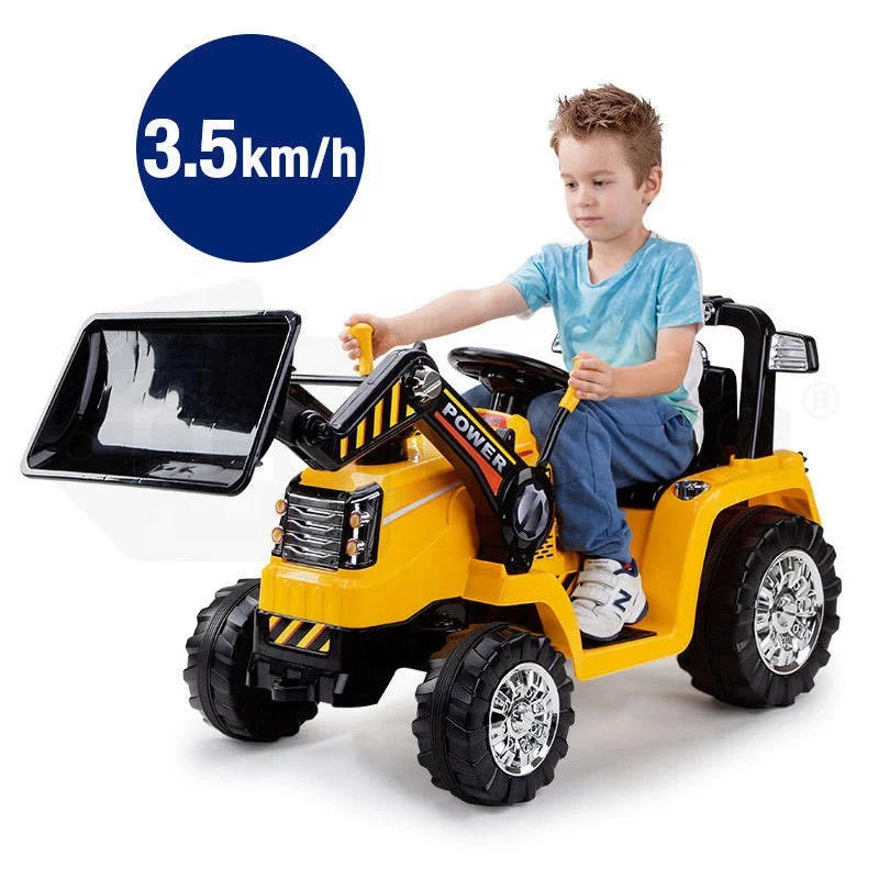 Los niños paseo en excavadora cargadora de ruedas excavadora Tractor eléctrico de la batería de coche de juguete para niños paseo en el coche