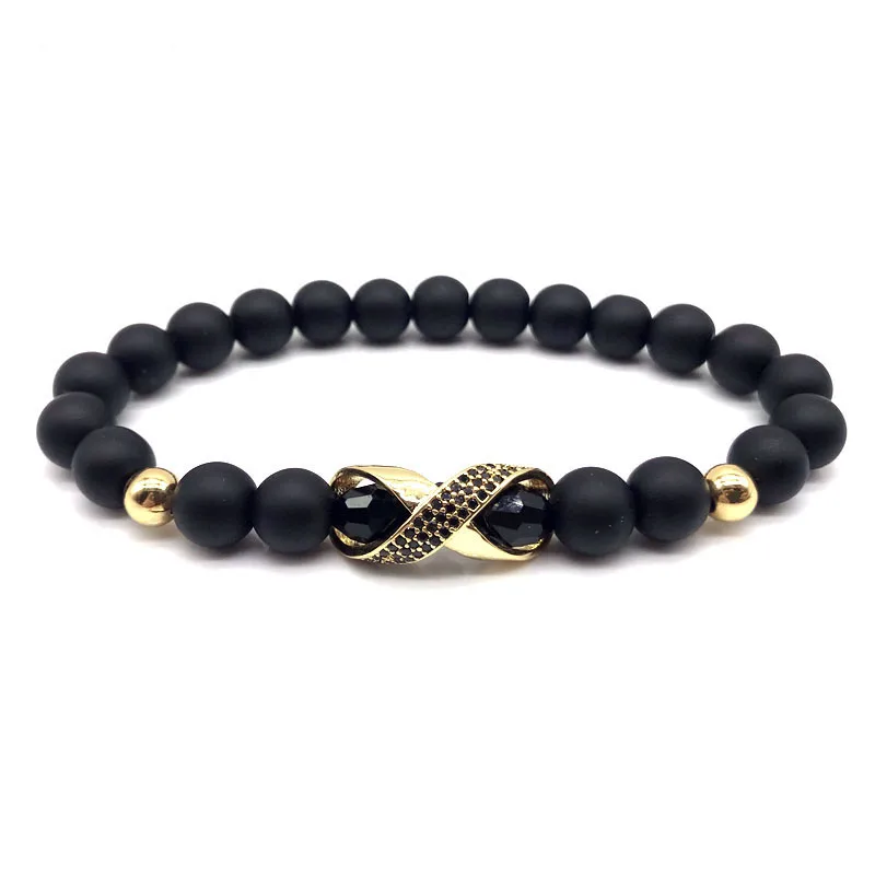 New Arrival Cubic Zirconia Stone Infinite Charm Natural Gemstone Beaded Men Bracelet
New Arrival Cubic Zirconia Stone Infinite Charm Natural Gemstone Beaded Men Bracelet