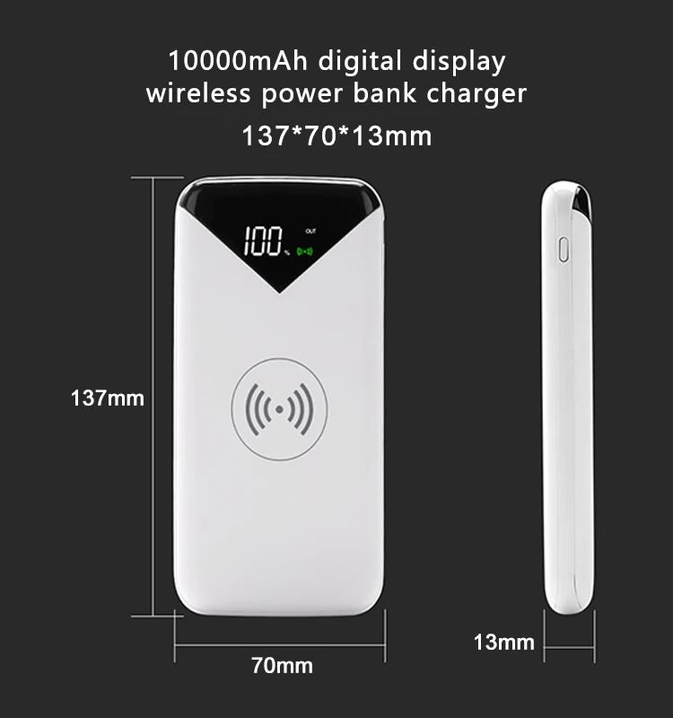 Fast charging wireless power banks 10000mah with logo customized - ANKUX.COM