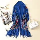 Winter thick tassel scarves solid color embroidered cashew scarf indian cashmere shawls