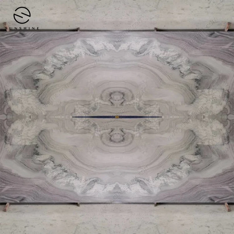 Luxury High Polished Purple Rive Marble Slab for Home Interior Decoration