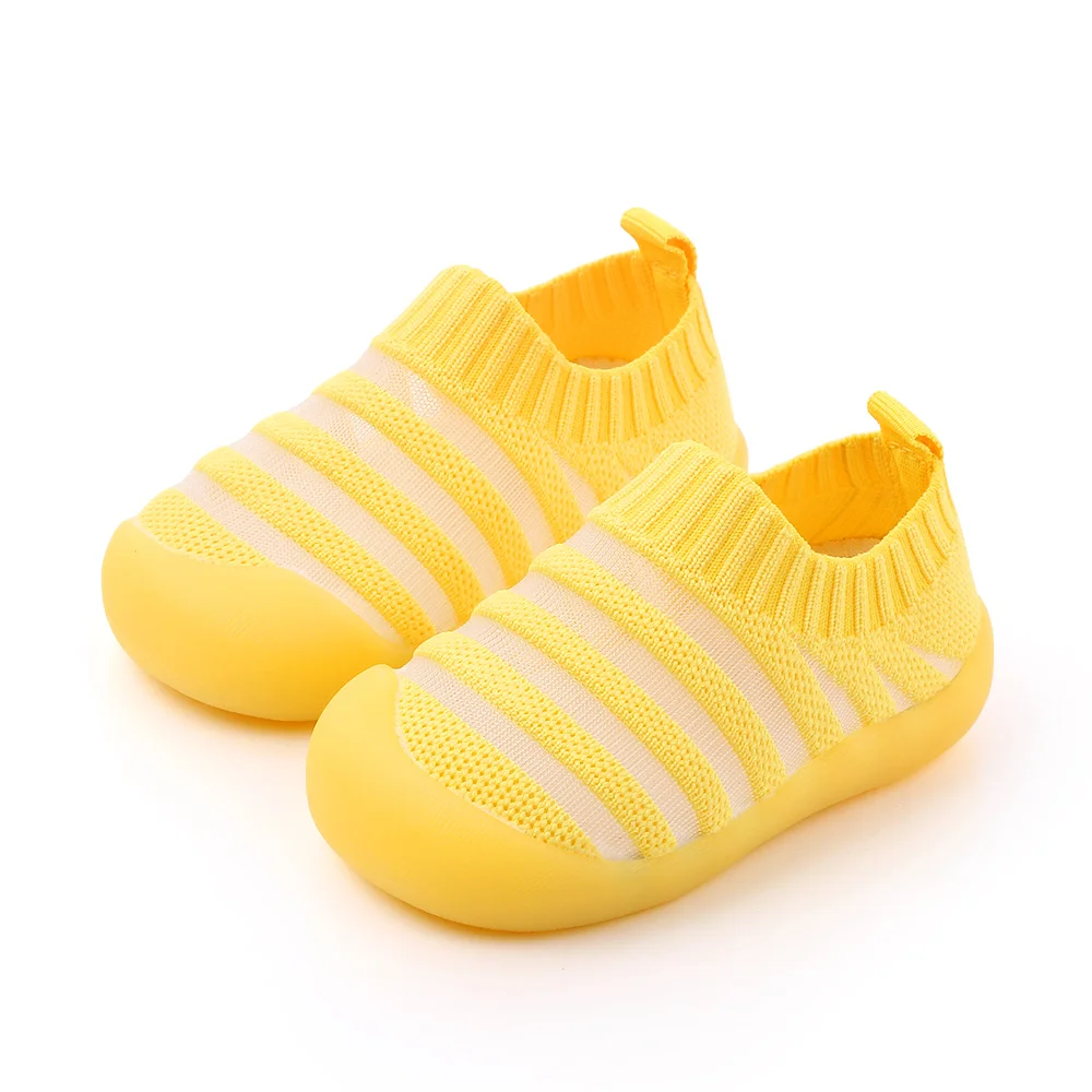 High Quality Baby Shoes Sole Newborn Shoes Design Rubber in Summer Knitting Boy Girl Kids Children EVA Sock OEM Solid Mesh D2448 factory