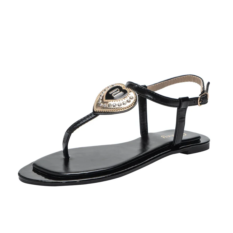 Popular design summer flat shoes, luxurious new pu rhinestone plastic love buckle sandals boho style, Customized color
Popular design summer flat shoes, luxurious new pu rhinestone plastic love buckle sandals boho style, Customized color