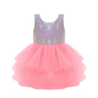 Shining design clothes above knee-length small size for girl baby princess dress
