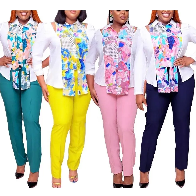 American African Clothing Summer Fashion African Women Two Pieces Sets African Print Suit Lady Top and Pant Outfits, Customized color
American African Clothing Summer Fashion African Women Two Pieces Sets African Print Suit Lady Top and Pant Outfits, Customized color