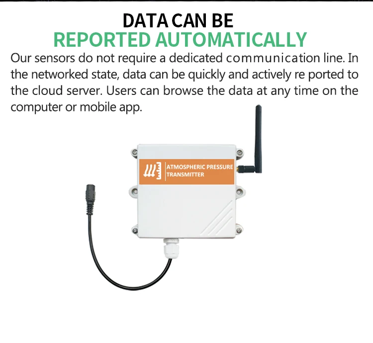 GPRS/4G/NB-IOT air pressure sensors transmitter detector atmospheric pressure monitoring with mobile phone network - ANKUX.COM