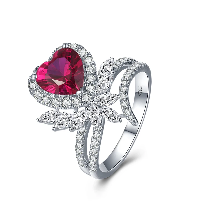 Custom Jewelry Trendy 925 Sterling Silver Ring Gemstone Crystal Wedding Ruby Ring For Women
Custom Jewelry Trendy 925 Sterling Silver Ring Gemstone Crystal Wedding Ruby Ring For Women