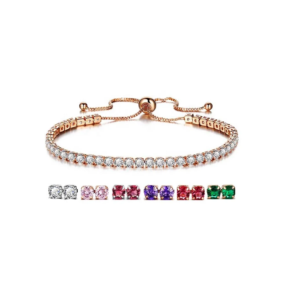 Simple Adjustable Silver Rose Gold Plated White Round Crystal Bracelet Cubic Zirconia Tennis Bracelet for Wedding Jewelry
Simple Adjustable Silver Rose Gold Plated White Round Crystal Bracelet Cubic Zirconia Tennis Bracelet for Wedding Jewelry