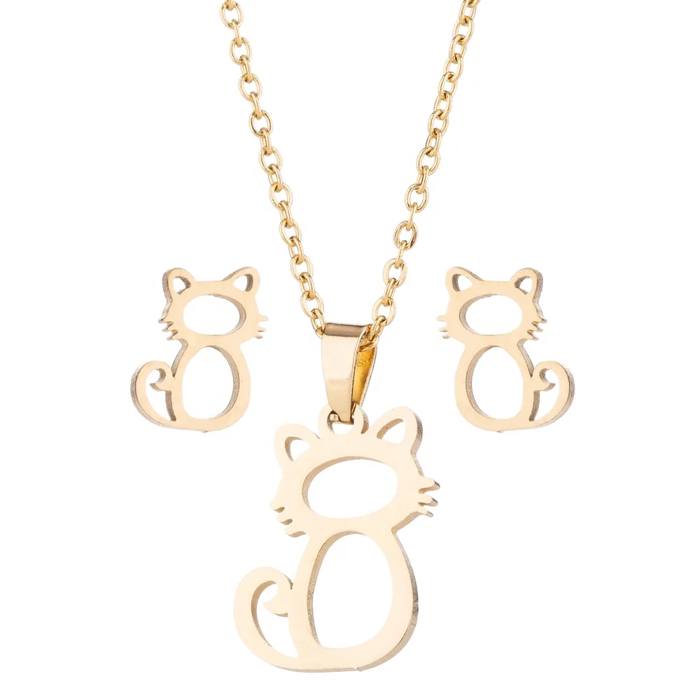 Punk Stainless Steel Cat Jewelry Sets for Women Wholesale Jewellery Christmas Gifts Animal Cat Jewelry Pendants Necklace
Punk Stainless Steel Cat Jewelry Sets for Women Wholesale Jewellery Christmas Gifts Animal Cat Jewelry Pendants Necklace