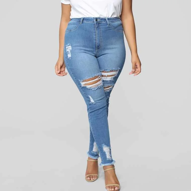 Special Offer Fall New Extra Large Size Ripped Fashionable Jeans Women, Picture color
Special Offer Fall New Extra Large Size Ripped Fashionable Jeans Women, Picture color