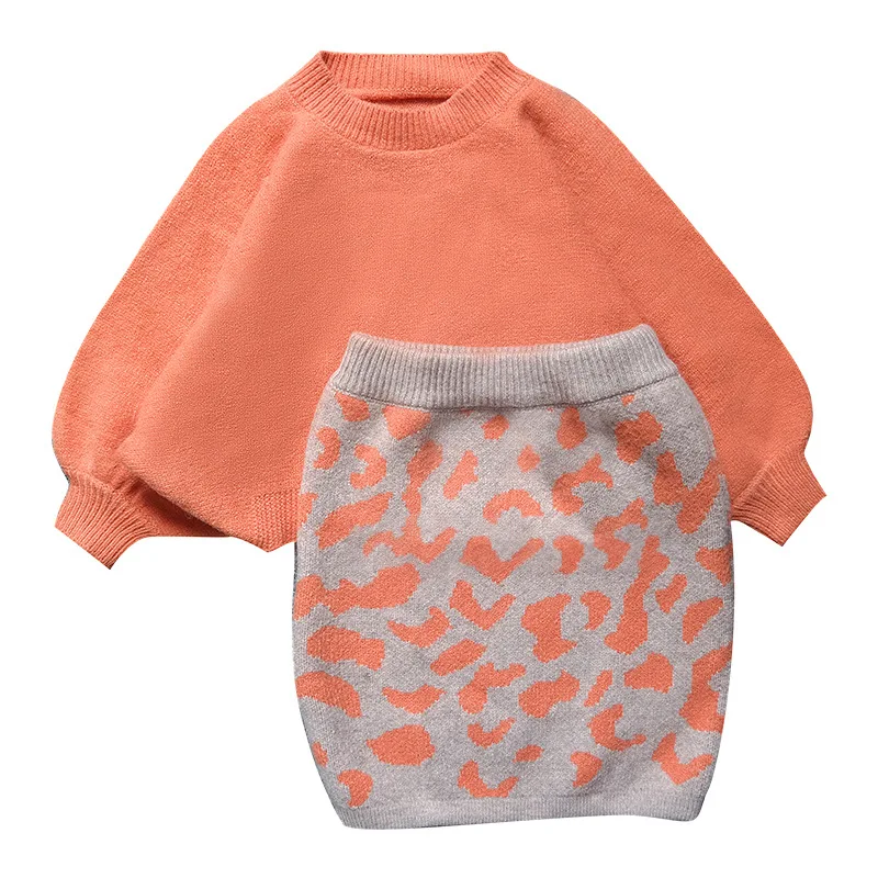 factory readymade Girls leopard print kids sweater suit skirt autumn new children baby acrylic sweater two piece set
factory readymade Girls leopard print kids sweater suit skirt autumn new children baby acrylic sweater two piece set