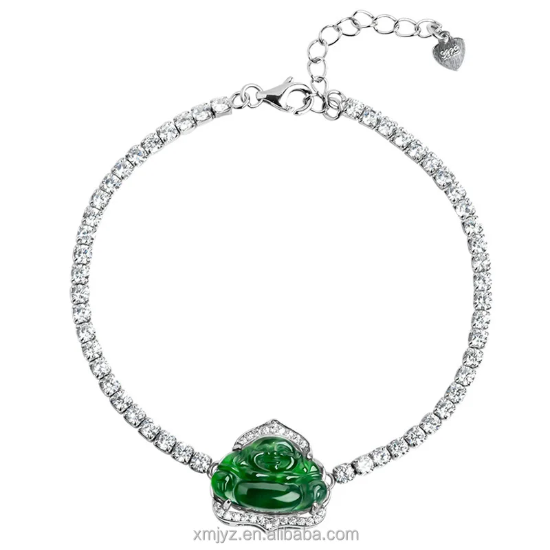 Certified Grade A S925 Silver Inlay Natural Jade Green Buddha Bracelet Ice Jade Stone Women's Fashion Ornament High-End
Certified Grade A S925 Silver Inlay Natural Jade Green Buddha Bracelet Ice Jade Stone Women's Fashion Ornament High-End