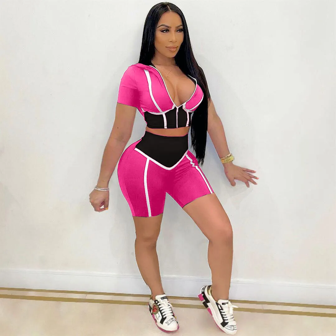 DN8592 Latest design patchwork outfits for women short sleeve women 2 piece short set clothing sexy plus size women short set
DN8592 Latest design patchwork outfits for women short sleeve women 2 piece short set clothing sexy plus size women short set